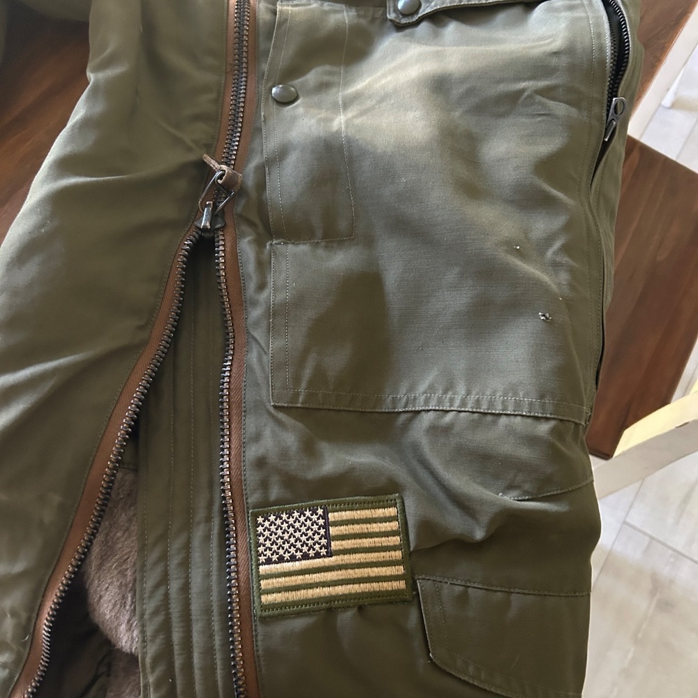 Vintage US ARMY AIR FORCES Flight Pants Mens 30 Green Type A-11 Bomber Shearling - Picture 15 of 17